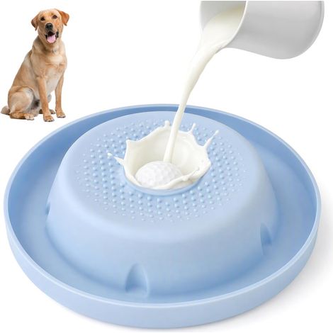 Bol de Léchage Chien en Silicone, Gamelle Anti Glouton Chien avec Balle (1/5)