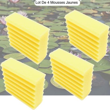 Lot De 4 Mousses De Filtration, De Remplacement Jaune Pour Bassins (1/3)