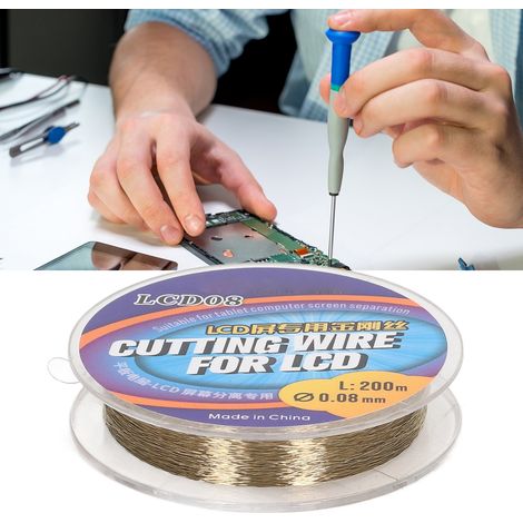 Fil diamanté dédié pour écran LCD Repairman's LCD08, destiné à la séparation des écrans de tablettes et d'iPad, 0,08 mm, 200 m de long. (1/5)