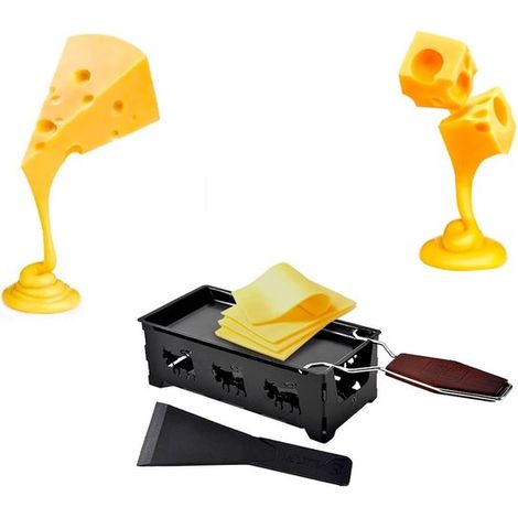 Mini appareil à raclette 18,5 x 9,1 x 6,1 cm – Appareil compact pour faire fondre fromage et chocolat – Pour maison restaurant boulangerie et cuisine – Noir (1/5)