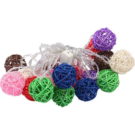Guirlande lumineuse thaïlandaise en rotin, 3 m, 20 lampes USB (1/5)