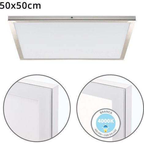 Panel de superficie VOLTAIRE 50x50 48W LED 3840lm 4000K 120° C.50xL.50xA.2,3cm Niquel (1/3)