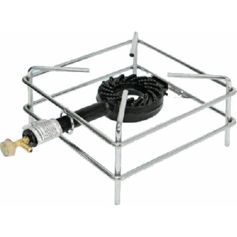 FORNELLONE BRUCIATORE GAS IN GHISA TELAIO ACCIAIO CROMATO 300 x 300 mm 5,5KW
