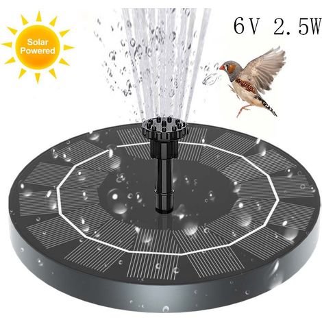 Fontaine solaire d'extérieur 3,5 W, pompe solaire pour bassin extérieur avec 6 buses, pompe flottante pour bain d'oiseaux, aquarium, fontaine de jardin (1 pièce)