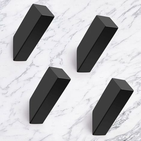 Set of 4 heavy-duty matte black SUS 304 stainless steel wall hooks for bathroom, bedroom, entryway, coat rack, dressing room, garage, wall mounting (1/5)