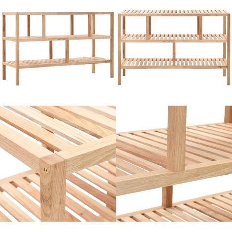 Étagère de salle de bain Bois de noyer massif 100x40x65 cm - Bibliothèque - Étagère - Meuble Salle De Bain - Rangement Bois - Bibliothèque Design - Home & Living