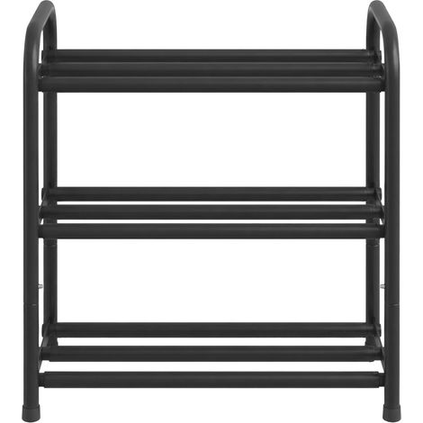 Étagère à Chaussures Extensible, Porte Chaussures, Étagères Réglables, Chaque Niveau Supporte 10 kg, pour Entrée, Dressing, Salon, 3 Niveaux, Noir d'Encre (1/5)