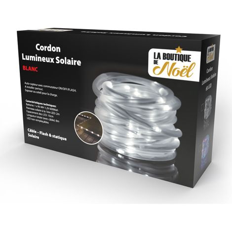 Cordon lumineux solaire - 10 mètres - Blanc