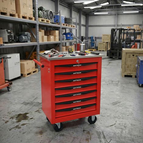 Meuble rangement outils 7 tiroirs sur roulettes OKMYHOME (1/5)