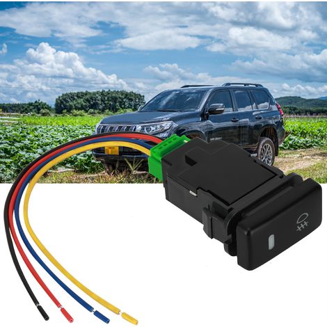 Interrupteur à bouton poussoir 12V 4 pôles pour Toyota, voyant LED intégré, indicateur lumineux arrière, contacteur auto, pièce détachée électrique. (1/5)
