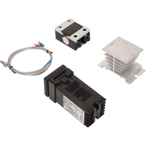 Régulateur de température PID, thermocouple de type K, dissipateur thermique, relais et porte-thermostat pour alimentation électrique agricole 40 A (1/5)