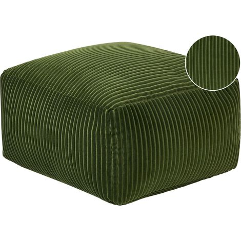 Moderno Pouf Intrecciato da Salotto 50 x 30 cm Motivo Verde Scuro Mukki