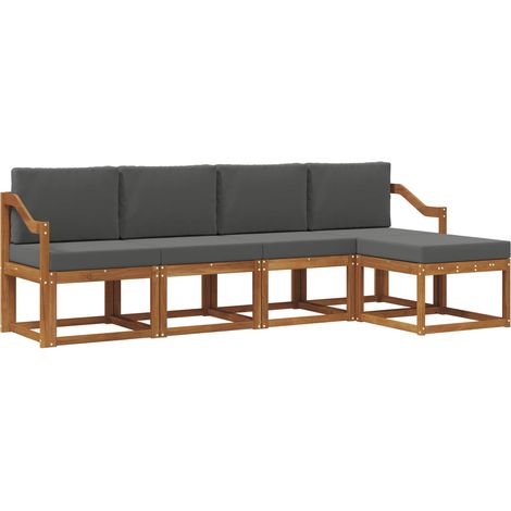 Conjunto de sofás de exterior 5 uds. Natural y Antracita vidaXL (1/5)