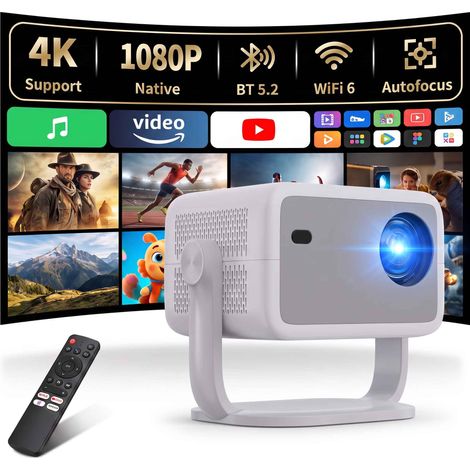 Vidéoprojecteur 1080P compatible 4K, 650 ANSI, Wi-Fi 6 et Bluetooth 5.2 BYTELIKE TP350 (1/5)