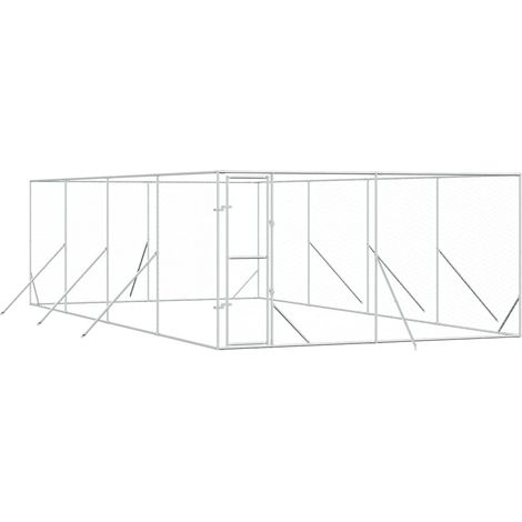 Maison Exclusive - Outdoor-Hundezwinger Silbern 4x8x2 m Verzinkte
