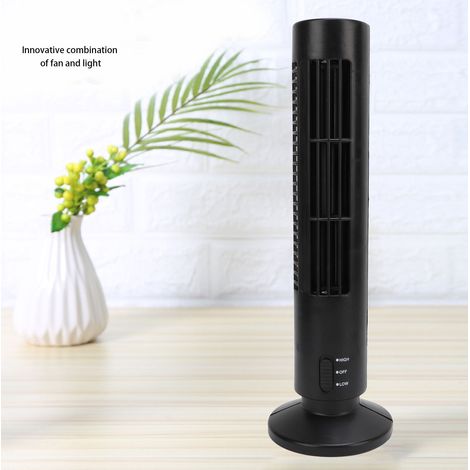 Ventilatore a torre intelligente senza pale Toivize, nero, silenzioso, con 2 velocità e potente, ideale per camera da letto o ufficio.