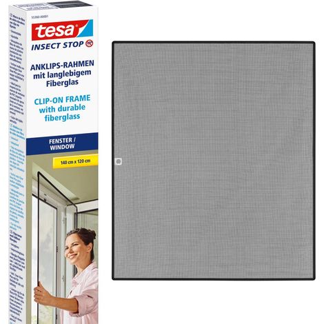 Tesa Insect Stop Clip On 1,2 x 1,4m, Anthracite 55360