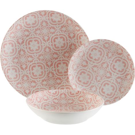 VERSA vajilla porcelana ciryl rose 18 piezas , Vajilla porcelana Ciryl Rose 18 piezas Material: porcelana.
-Medidas: Diámetro: 27 cm.
-6 platos llanos 27cm.
-6 platos hondos 20