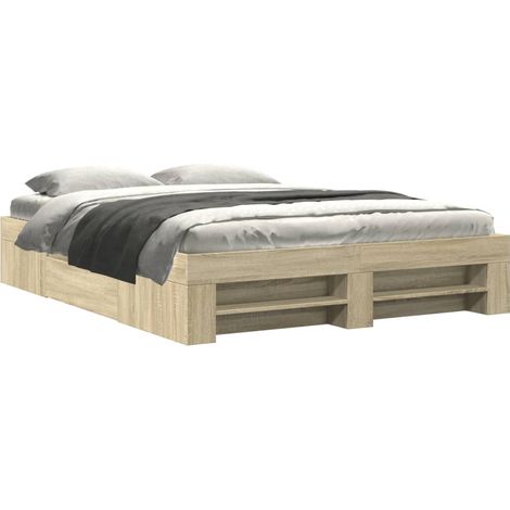 Maison Exclusive - Cadre de lit sans matelas chêne sonoma 160x200 cm (1/5)