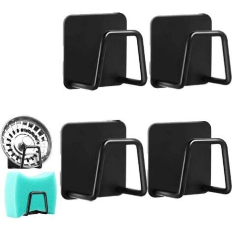 4 Pièces Porte Eponge Evier Cuisine, Porte Eponge Evier Auto Adhesif, 304 INOX, Support Eponge INOX, Support Eponge Evier Cuisine pour Le Rangement de Cuisine et Salle de Bain (1/5)