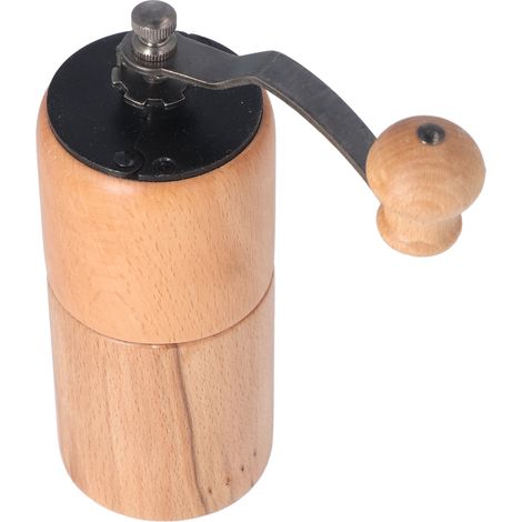 Moulin à Café Manuel en Bois avec Manivelle, Réglable en Finesse, Silencieux et Portable pour Maison et Café (1/5)