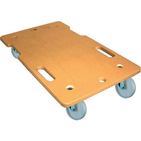 Planche à roulettes Ø de la roue 75 mm 150 kg L600 mm l350 mm plastique bois avec poignée concave (1/3)