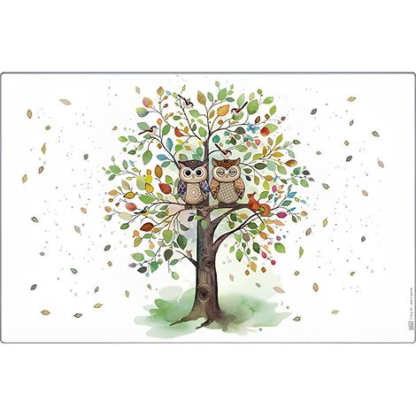 Set de table couple de chouettes dans un arbre 43 cm