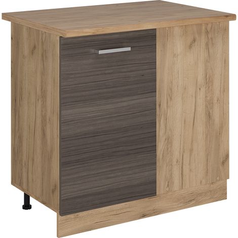 Mobile ad angolo cucina R-Line, Grigio nobile, 86 cm , PL Rovere, Vicco