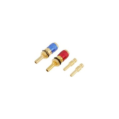 Connecteurs rapides, 2Pcs 8mm Connecteur Rapide de Gaz et d'Eau Raccord Rapide Oxygene Raccord Tig Adaptateur Refroidi à l'Eau pour Torche de Soudage MIG TIG (1/5)
