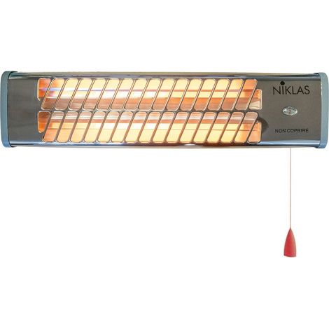 Radiateur mural infrarouge 1200W – Dimensions 54x13x12 cm – Puissance sélectionnable 400/1200W – Pour espaces confinés – Niklas