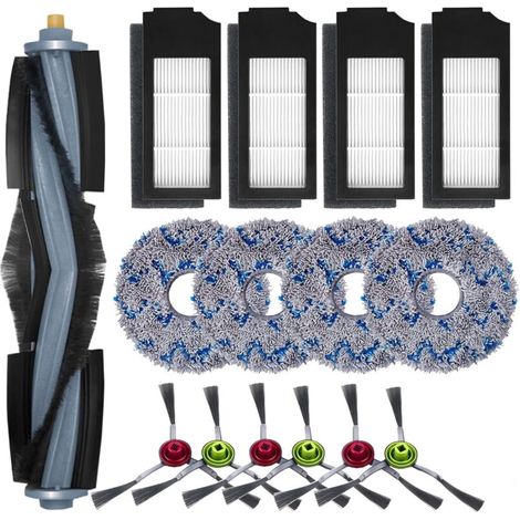 Accessoires pour Ecovacs Deebot X1 Omni / X1 e Omni / X1 Turbo Aspirateur, 1 Brosse principale, 6 Brosses Latérales, 4 Serpillière, 4 Filtres-RAPANDA (1/4)