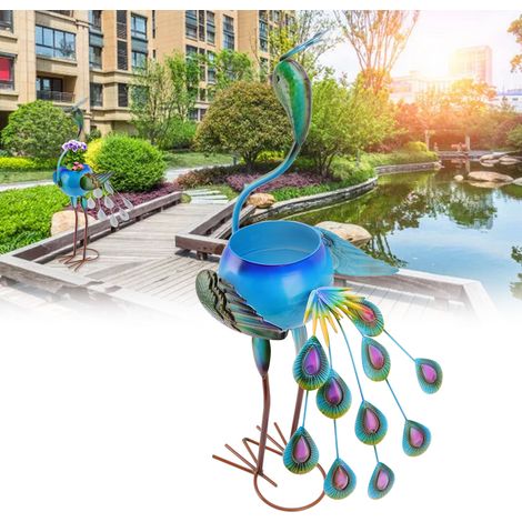 Maceta decorativa de metal con forma de animal para suculentas: maceta de pavo real para decoración de jardines interiores y exteriores. (1/5)