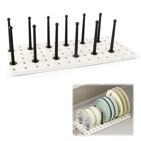 égouttoir Biberons,Range Assiette Egouttoir Gourde,Extensible Range Couvercle,Plan de Travail de Cuisine,Rangement Universel,Montants Réglables pour Ranger Ustensiles de Cuisine Livres