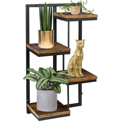 Vaso sospeso Hagart in rovere nero invecchiato, stile rustico.