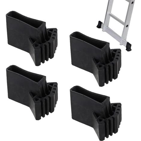 Lot de 4 protections de pieds d'échelle en caoutchouc antidérapant pour escabeau, accessoire pour échelle pliable (1/5)