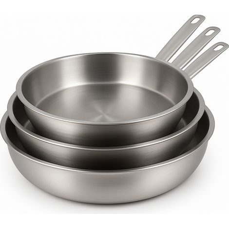 Set de 3 poêles en inox, PROFESSIONNEL (1/3)