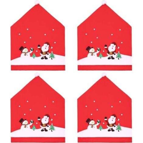Coprisedie natalizi, 4 pezzi, decorazione per sedie per feste e cene di Natale