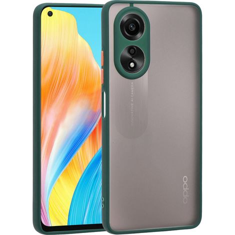 Funda de silicona para Oppo A78 5G, con protección para la cámara, transparente/verde (1/5)