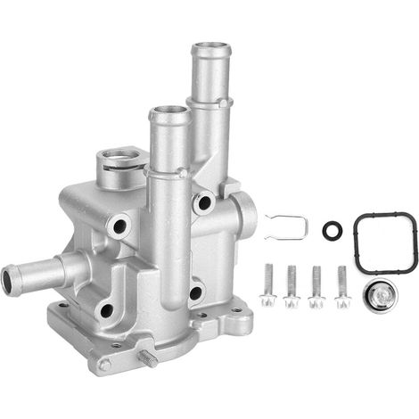 La carcasa del termostato de aleación de aluminio es adecuada para sistemas de refrigeración de vehículos, fácil de instalar, directamente compatible y evita el sobrecalentamiento del motor.