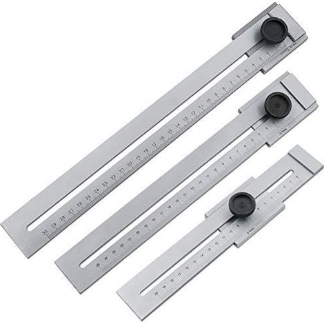 Jauge Marquage Inox 0-300mm, Outil mesure travail bois métal (1/4)