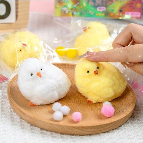 Petit poulet rebondissant à presser pour se détendre : jouet anti-stress super doux au toucher, effet boue. (1/5)