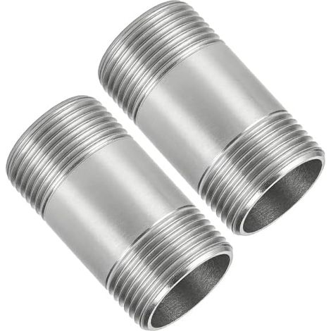 2 Pièces Raccord de Tuyau Fileté BSP, Raccord de Tuyau en Acier Inoxydable Mâle à Mâle - 1/2 ou 3/4 avec Longueur 50mm 150mm (1/5)