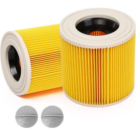 Confezione da 2 filtri a cartuccia per aspirapolvere Kärcher WD3 Premium, WD2, WD3, WD3P, MV2, MV3 - Filtro WD3 - Filtro di ricambio per aspirapolvere Kärcher 6.414-552.0/64145520