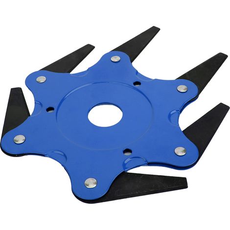 Tête de coupe à 6 dents, lames en acier, tondeuse à gazon, débroussailleuse, bleu (1/5)
