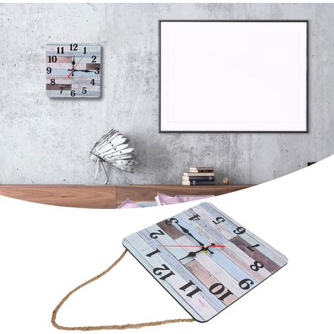 Horloge murale de style industriel, mouvement à quartz silencieux, affichage en grands chiffres arabes, avec cordon, idéale pour la chambre, le salon ou le bureau. (1/5)