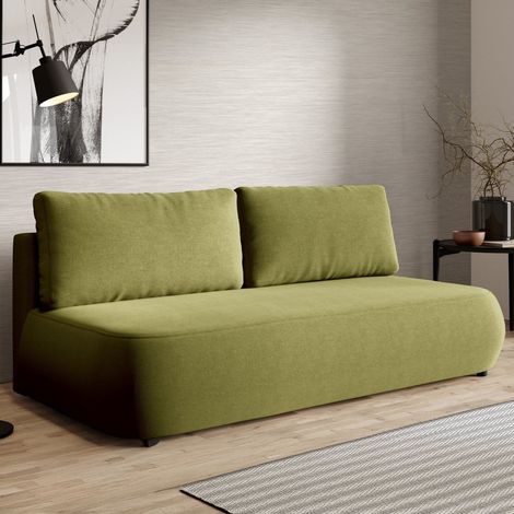 Schlafsofa 2-Sitzer Brugnato, Stauraum, abnehmbare Kissen, verstellbar, 210x106 cm grün (1/5)