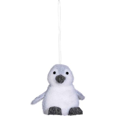 Paris Prix - Sujet De Noël Pingouin polaire 12cm Blanc & Gris (1/2)