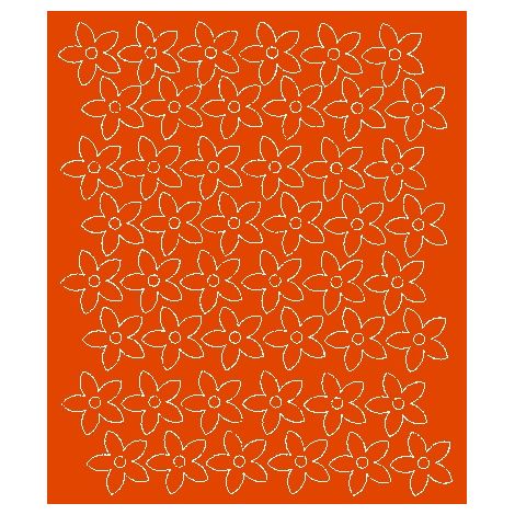 Adesivi murali a forma di fiori, 3 cm, 48 pezzi, arancione opaco
