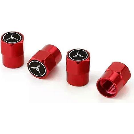 Bouchons de valve de pneu de voiture avec emblème, boîtier métallique, compatibles avec Mercedes-Benz Classe B/C/E/S et Classe A (C200L, GLC, GLE, CLA). Accessoires de style automobile. Couleur : 4 pi (1/4)