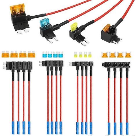 Set mit 16 Sicherungen in 4 verschiedenen Ausführungen für 12V-Autos: Standard-Minisicherungen, Micro2-Sicherungen und Low-Profile-Minisicherungen. (1/5)